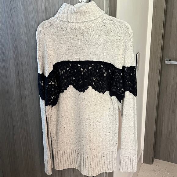 $598 MARISSA WEBB Weston turtleneck sweater alpaca & lace longer length S - Picture 15 of 16